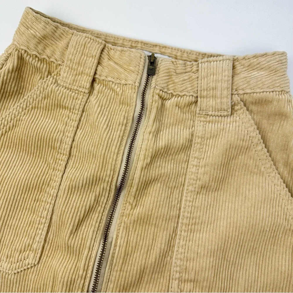 Hollister Zip Front Ultra High Rise‎ Corduroy Mini Skirt